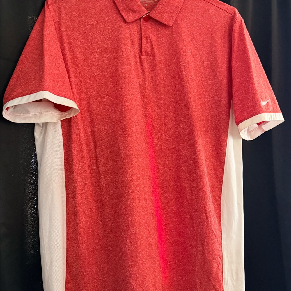 Nike Men’s Heather Red Polo with White Side Panels